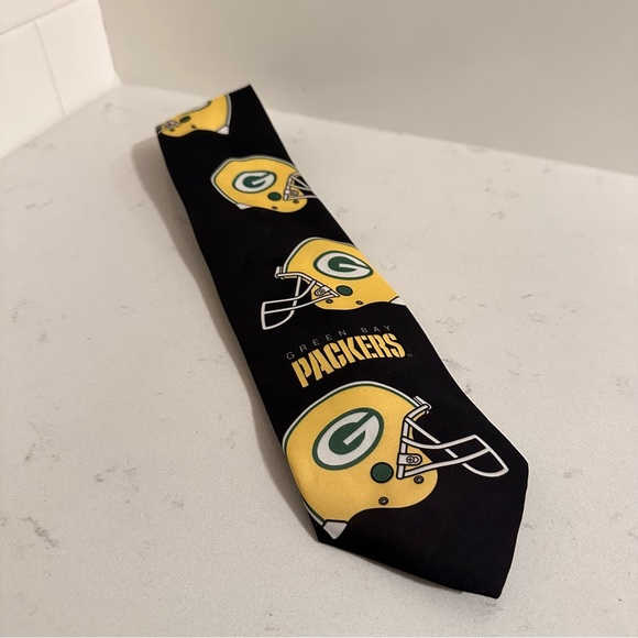 Vintage Green Bay Packers Neck Tie, Helmet Print, Mens one size - Picture 6 of 6